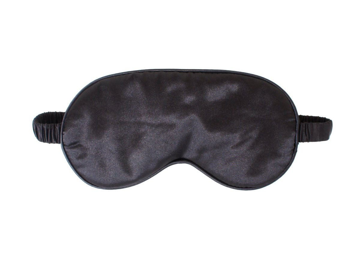 Black silk sleep mask